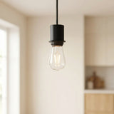 Casquilho E27 semirroscado em metal — Preto