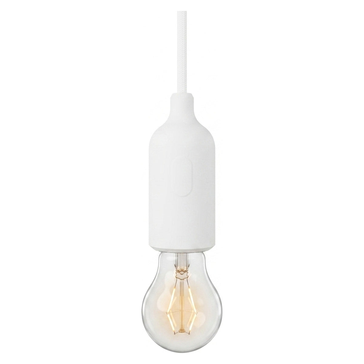 Casquilho E27 em silicone com interruptor — Branco