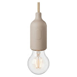 Casquilho E27 em silicone com interruptor — Castanho