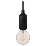 Casquilho E27 em silicone com interruptor — Preto
