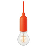 Casquilho E27 em silicone com interruptor — Laranja