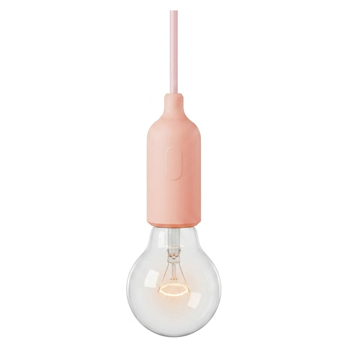 Casquilho E27 em silicone com interruptor — Salmão