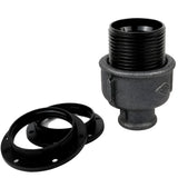 Kit de casquilho E27 em baquelite sobre acessório 1/2'' (15x21mm) fêmea em ferro fundido preto económico