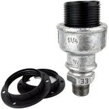 Kit de casquilho E27 em baquelite sobre acessório 1/2'' (15x21mm) macho em ferro fundido galvanizado
