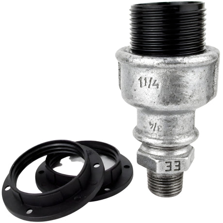 Kit de casquilho E27 em baquelite sobre acessório 1/2'' (15x21mm) macho em ferro fundido galvanizado