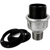 Kit de casquilho E27 em baquelite sobre acessório macho em ferro fundido galvanizado
