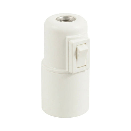 Casquilho E27 em termoplástico com interruptor — Branco