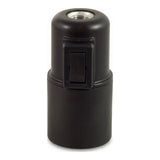 Casquilho E27 em termoplástico com interruptor — Preto