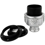 Kit de casquilho E27 em termoplástico sobre acessório 1/2'' (15x21mm) fêmea em ferro fundido galvanizado