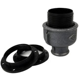 Kit de casquilho E27 em termoplástico sobre acessório 1/2'' (15x21mm) fêmea em ferro fundido preto económico