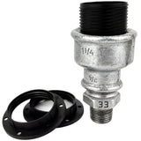 Kit de casquilho E27 em termoplástico sobre acessório 1/2'' (15x21mm) macho em ferro fundido galvanizado