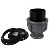 Kit de casquilho E27 em termoplástico sobre acessório fêmea em ferro fundido preto económico