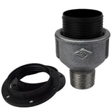 Kit de casquilho E27 em termoplástico sobre acessório macho em ferro fundido preto económico