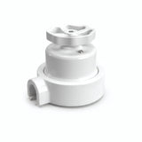 Kit comutador de escada em porcelana com botão e base — Branco / Branco / 1 saída