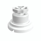 Kit comutador de escada em porcelana com botão e base — Branco / Branco / Plana Ø 100 mm