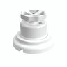 Kit comutador de escada em porcelana com botão e base — Branco / Branco / Plana Ø 100 mm