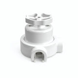 Kit comutador de escada em porcelana com botão e base — Branco / Branco / 2 saídas