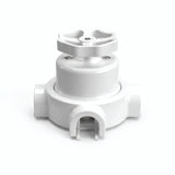 Kit comutador de escada em porcelana com botão e base — Branco / Branco / 3 saídas