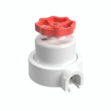 Kit comutador de escada em porcelana com botão e base — Branco / Vermelho / 1 saída