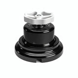 Kit comutador de escada em porcelana com botão e base — Preto / Branco / Plana Ø 100 mm