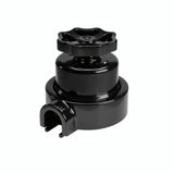 Kit comutador de escada em porcelana com botão e base — Preto / Preto / 1 saída