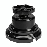 Kit comutador de escada em porcelana com botão e base — Preto / Preto / Plana Ø 100 mm