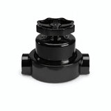Kit comutador de escada em porcelana com botão e base — Preto / Preto / 2 saídas em linha