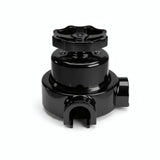 Kit comutador de escada em porcelana com botão e base — Preto / Preto / 2 saídas