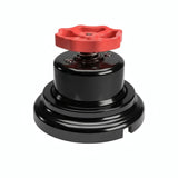 Kit comutador de escada em porcelana com botão e base — Preto / Vermelho / Plana Ø 100 mm
