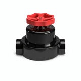 Kit comutador de escada em porcelana com botão e base — Preto / Vermelho / 2 saídas em linha