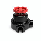 Kit comutador de escada em porcelana com botão e base — Preto / Vermelho / 2 saídas