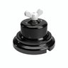 Comutador de escada em porcelana com porca borboleta e base — Preto / Branco / Plana Ø 100 mm
