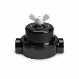 Comutador de escada em porcelana com porca borboleta e base — Preto / Branco / 2 saídas em linha