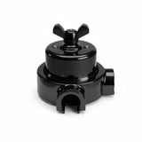 Comutador de escada em porcelana com porca borboleta e base — Preto / Preto / 2 saídas