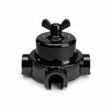 Comutador de escada em porcelana com porca borboleta e base — Preto / Preto / 3 saídas