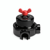 Comutador de escada em porcelana com porca borboleta e base — Preto / Vermelho / 2 saídas