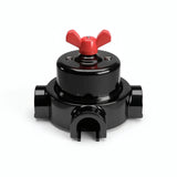 Comutador de escada em porcelana com porca borboleta e base — Preto / Vermelho / 3 saídas