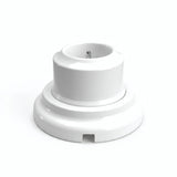 Kit tomada de parede e base em porcelana — Francesa 2P+T 16 A / Branco / Plana Ø 100 mm