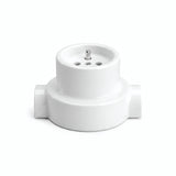 Kit tomada de parede e base em porcelana — Francesa 2P+T 16 A / Branco / 2 saídas em linha
