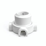 Kit tomada de parede e base em porcelana — Francesa 2P+T 16 A / Branco / 3 saídas