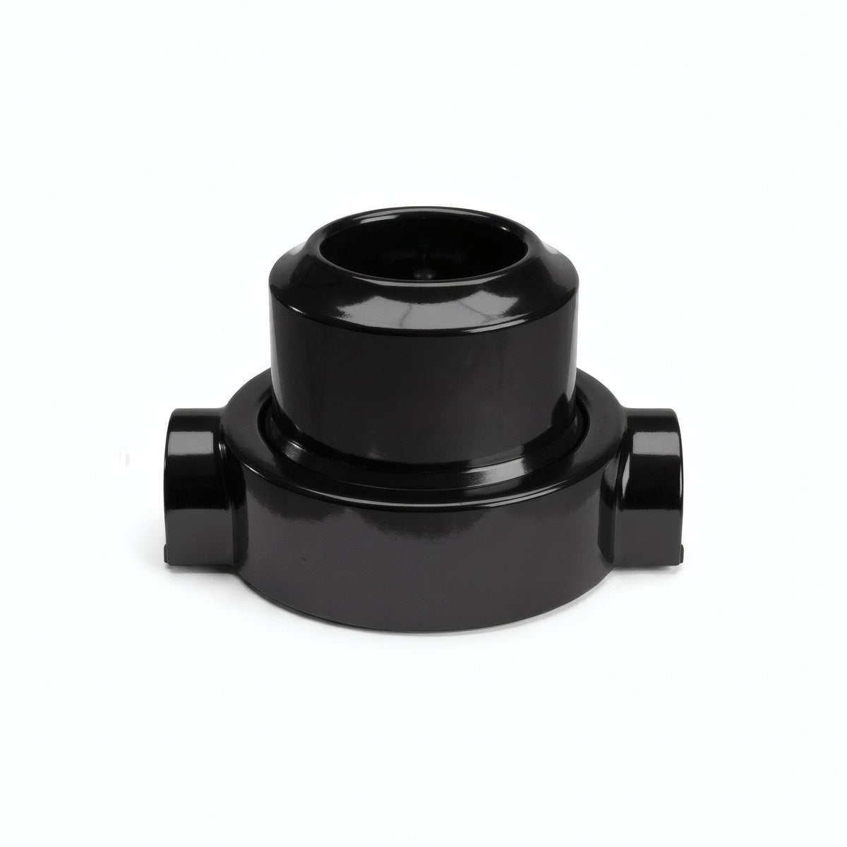 Kit tomada de parede e base em porcelana — Francesa 2P+T 16 A / Preto / 2 saídas em linha
