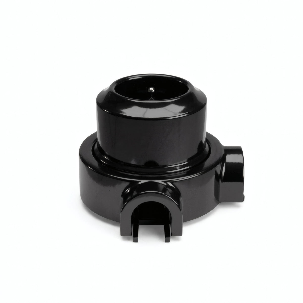 Kit tomada de parede e base em porcelana — Francesa 2P+T 16 A / Preto / 2 saídas