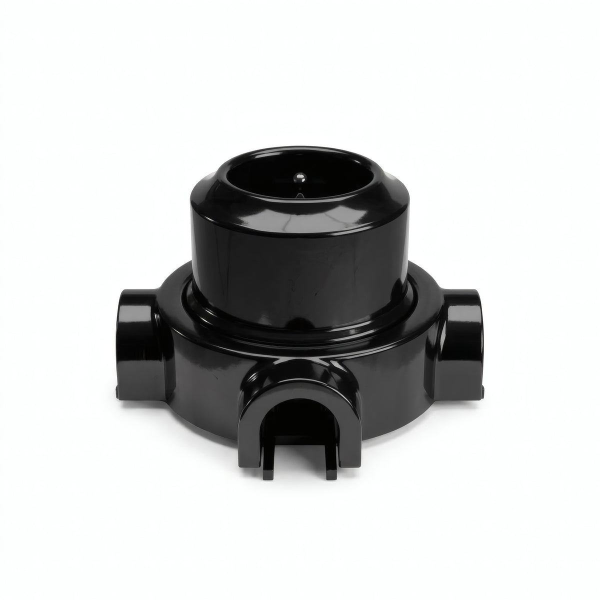 Kit tomada de parede e base em porcelana — Francesa 2P+T 16 A / Preto / 3 saídas