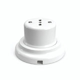 Kit tomada de parede e base em porcelana — Italiana 2P+T 10/16 A / Branco / Plana Ø 100 mm