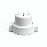 Kit tomada de parede e base em porcelana — Italiana 2P+T 10/16 A / Branco / 2 saídas em linha