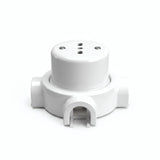 Kit tomada de parede e base em porcelana — Italiana 2P+T 10/16 A / Branco / 3 saídas