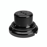 Kit tomada de parede e base em porcelana — Italiana 2P+T 10/16 A / Preto / Plana Ø 100 mm