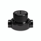 Kit tomada de parede e base em porcelana — Italiana 2P+T 10/16 A / Preto / 2 saídas em linha