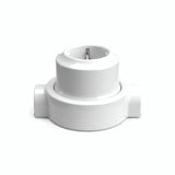 Kit tomada de parede e base em porcelana — Schuko 2P+T 16 A / Branco / 2 saídas em linha