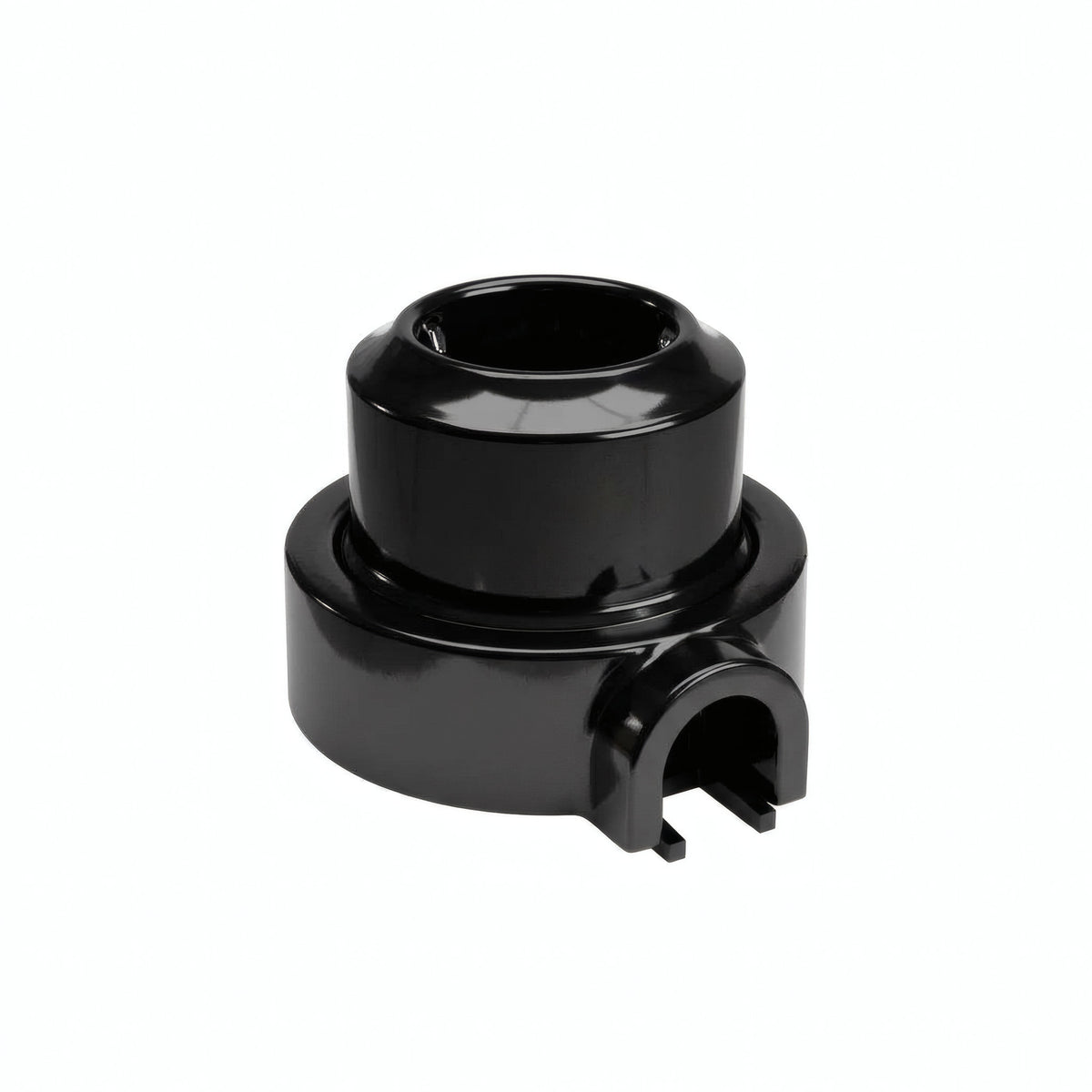 Kit tomada de parede e base em porcelana — Schuko 2P+T 16 A / Preto / 1 saída